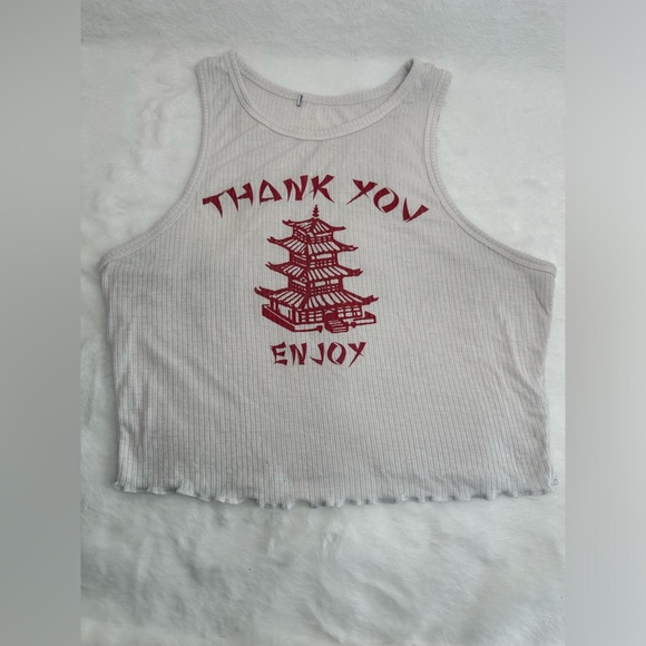 WHITE CROP TOP - RACER BACK - SIZE MEDIUM - Picture 1 of 1
